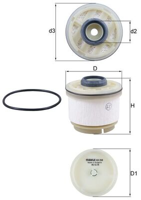 MAHLE filter nafte LEXUS KX 268D IS,HI-LUX 2.0-2.5D 05->