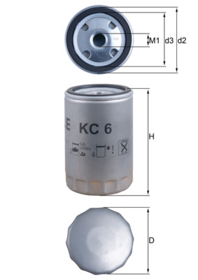 Image de Filtre à carburant - MAHLE - KC 6