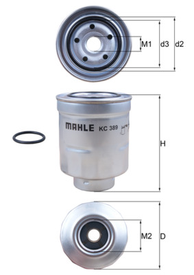 MAHLE filter nafte TOYOTA KC 389D/KC 389 COROLLA 1.4 D4D 13->