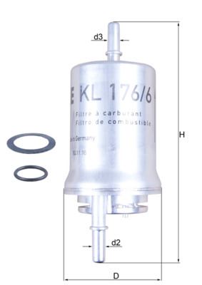 MAHLE filter benzina ŠKODA KL 176/6D FABIA 99-> ,POLO 1.4 16V 01 ->