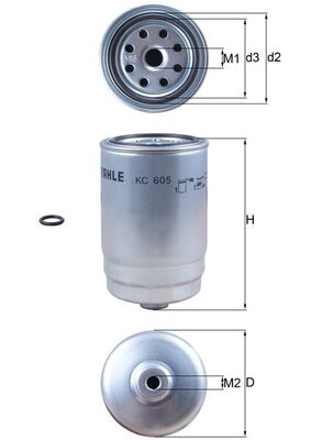 MAHLE filter goriva HYUNDAI KC 605D TUCSON 1.7 CRDI 15->