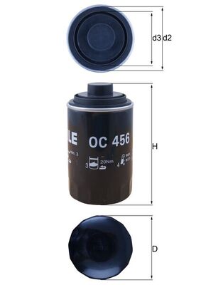 MAHLE filter ulja AUDI OC 456 A-3,A-4,A-5,Q-5,VW,SEAT,SKODA TFSI 04->