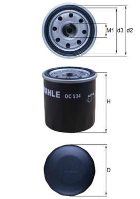 Image de Filtre à huile - MAHLE - OC 534