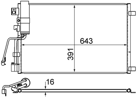 Picture of Condenser -  air conditioning - MAHLE - AC 605 000S
