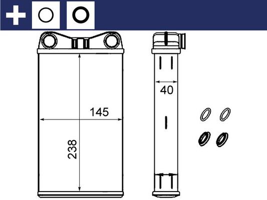 Picture of Heat Exchanger -  interior heating - MAHLE - AH 239 000S