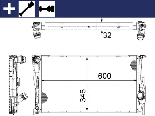 Picture of Radiator -  engine cooling - MAHLE - CR 1083 000S