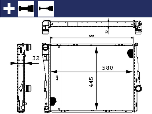 Picture of Radiator -  engine cooling - MAHLE - CR 455 000S