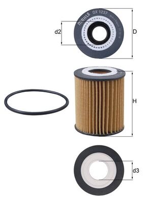 Slika MAHLE - OX 1237D - Filter za ulje (Podmazivanje)