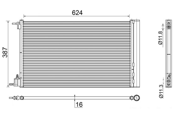 Picture of Condenser -  air conditioning - MAHLE - AC 552 000S