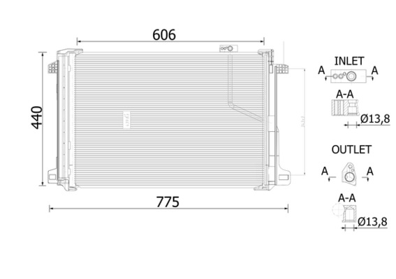 Picture of Condenser -  air conditioning - MAHLE - AC 786 000S