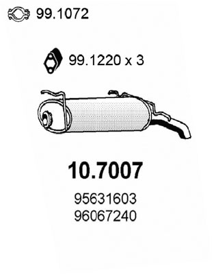 Slika ASSO - 10.7007 - Zadnji izduvni lonac (Izduvni sistem)