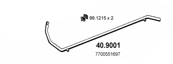 ASSO - 40.9001 - Izduvna cev (Izduvni sistem)