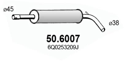 ASSO - 50.6007 - Srednji izduvni lonac (Izduvni sistem)