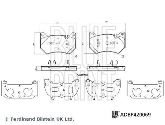 Picture of BLUE PRINT - ADBP420069 - Brake Pad Set, disc brake (Braking System)