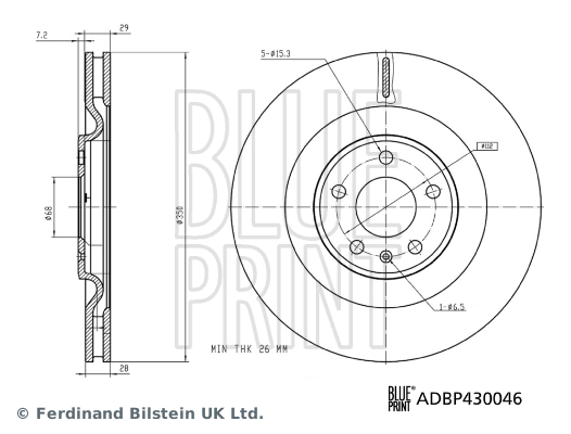 Picture of BLUE PRINT - ADBP430046 - Brake Disc (Braking System)
