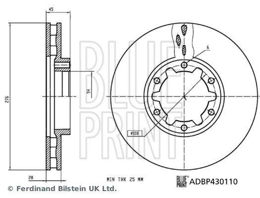 Picture of Brake Disc - BLUE PRINT - ADBP430110