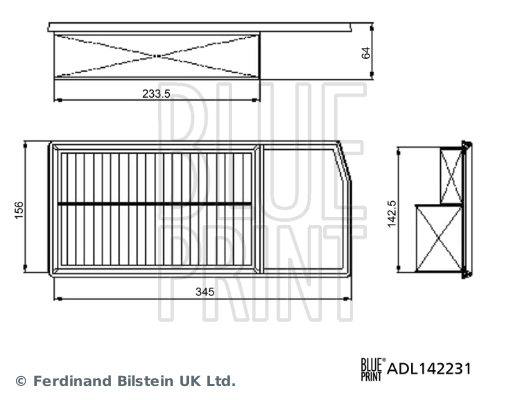 Picture of BLUE PRINT - ADL142231 - Air Filter (Air Supply)