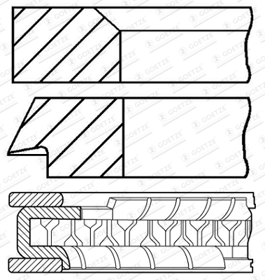 Picture of GOETZE ENGINE - 08-445700-00 - Piston Ring Kit (Crankshaft Drive)