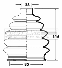 Picture of FIRST LINE - FCB6083 - Bellow, driveshaft (Final Drive)