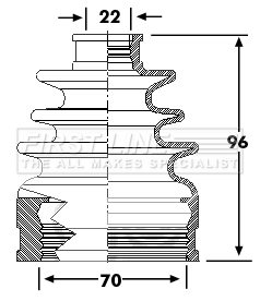 Picture of FIRST LINE - FCB6324 - Bellow, driveshaft (Final Drive)