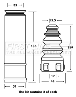 Picture of Dust Cover Kit -  shock absorber - FIRST LINE - FPK7006