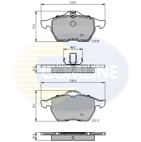 Slika COMLINE - CBP0749 - Komplet pločica, disk-kočnica (Kočioni uređaj)