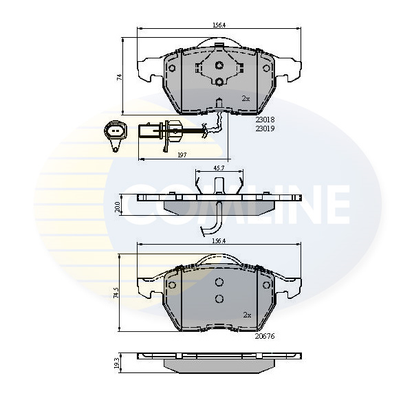 Slika COMLINE - CBP11542 - Komplet pločica, disk-kočnica (Kočioni uređaj)