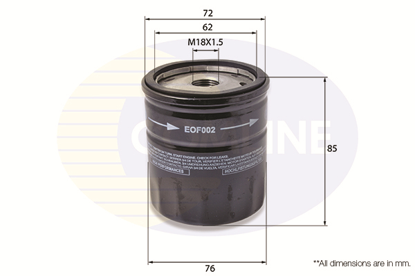 Slika COMLINE - EOF002 - Filter za ulje (Podmazivanje)