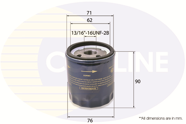 COMLINE - EOF003 - Filter za ulje (Podmazivanje)