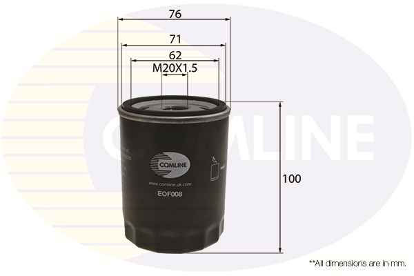 Slika COMLINE - EOF008 - Filter za ulje (Podmazivanje)