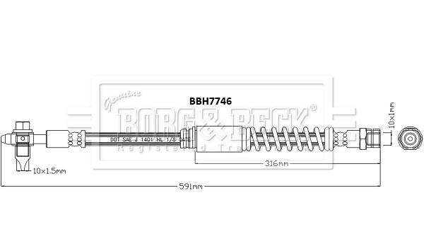 Picture of BORG & BECK - BBH7746 - Brake Hose (Brake System)