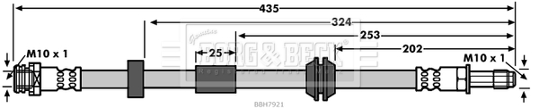 Picture of BORG & BECK - BBH7921 - Brake Hose (Brake System)