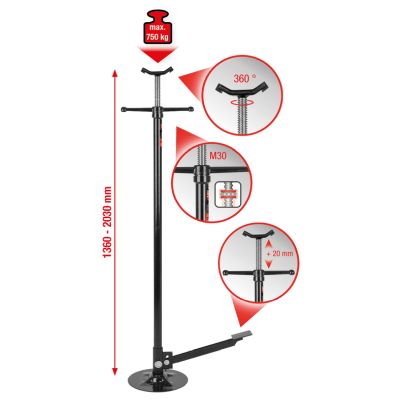 KS TOOLS - 160.0342 - Stabilni teleskopski podmetač za vozilo (Servisna oprema)