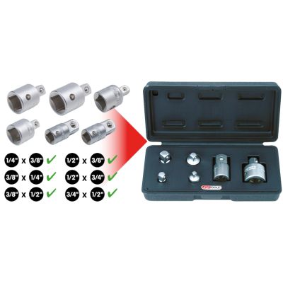 KS TOOLS - 911.0106 - Set adaptera za povećanje/redukcionih adaptera, čegrtaljka (Alat, univerzalni)