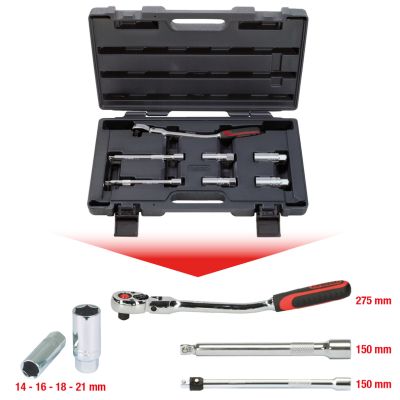 KS TOOLS - 918.0607 - Set nasadnih ključeva, svećica (Specijalni alat, univerzalni)