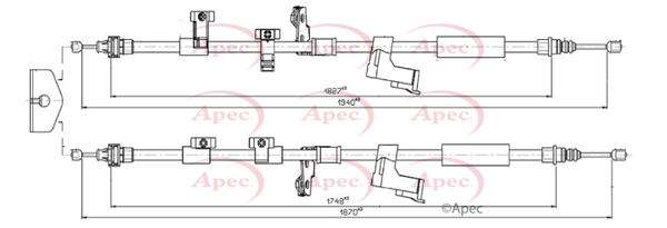 Picture of APEC - CAB1125 - Cable Pull, parking brake (Braking System)