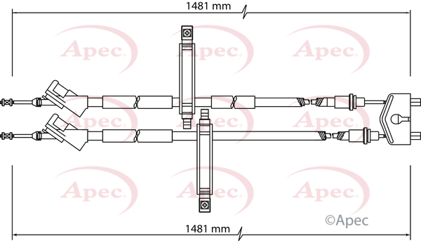 Picture of APEC - CAB1143 - Cable Pull, parking brake (Braking System)