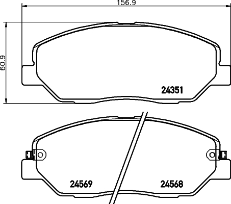 PREDNJE KOČIONE PLOČICE - HELLA PAGID - 8DB 355 012-371