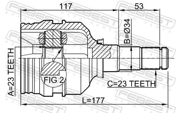 Picture of FEBEST - 0111-ZZE120 - Joint Kit, drive shaft (Final Drive)