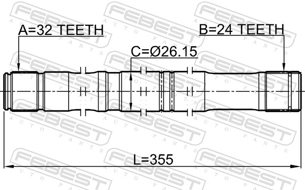 Picture of FEBEST - 0112-CDT220LH - Drive Shaft (Final Drive)