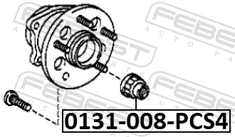 Picture of FEBEST - 0131-008-PCS4 - Caster Shim, axle beam (Wheel Suspension)
