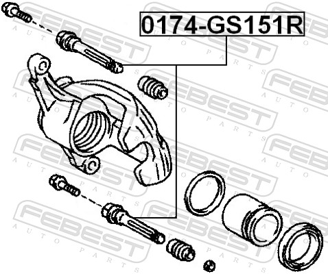 Picture of FEBEST - 0174-GS151R - Guide Bolt, brake caliper (Brake System)
