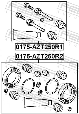 Picture of FEBEST - 0175-AZT250R2 - Repair Kit, brake caliper (Braking System)