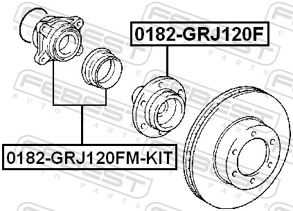 Picture of FEBEST - 0182-GRJ120F - Wheel Hub (Wheel Suspension)