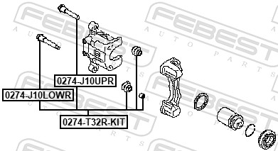 Picture of FEBEST - 0274-T32R-KIT - Guide Bolt, brake caliper (Braking System)