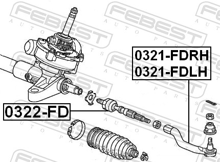 Picture of FEBEST - 0321-FDRH - Tie Rod End (Steering)