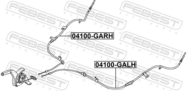 Picture of Cable Pull -  parking brake - FEBEST - 04100-GARH