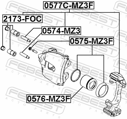 Picture of FEBEST - 0575-MZ3F - Repair Kit, brake caliper (Brake System)