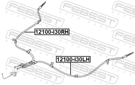 Picture of Cable Pull -  parking brake - FEBEST - 12100-I30LH