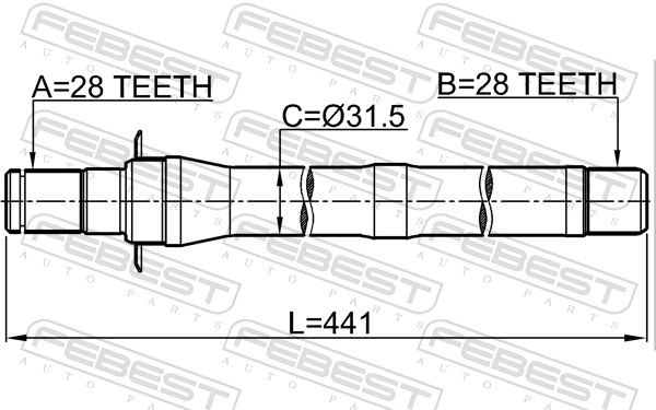 Picture of FEBEST - 1212-IX35MT6 - Drive Shaft (Final Drive)
